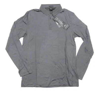 Camisa polo masculina Hugo Boss cinza escuro pessoa 07 lã manga longa ajuste regular - Imagem 1 de 3