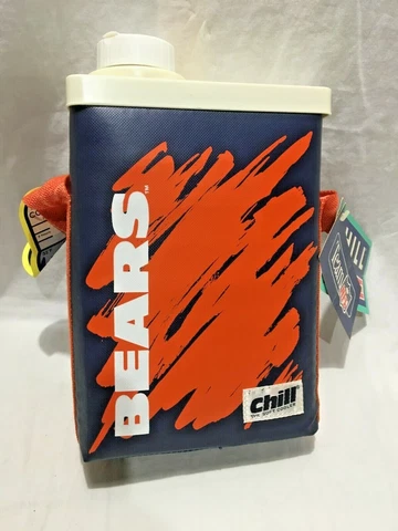 Vintage 1980's or 90's Chicago Bears Chill Soft Cooler, Unused with Tags Cover