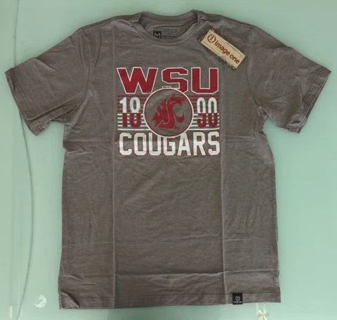 Image One NCAA Washington State University Cougars Mens SS T-Shirt Sz M Gray NWT Cover