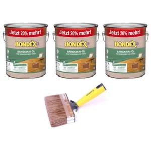 BONDEX Bangkirai-Öl 3 x 3L 20% mehr + Versiegelungsbürste - Holzschutz - Bild 1 von 6