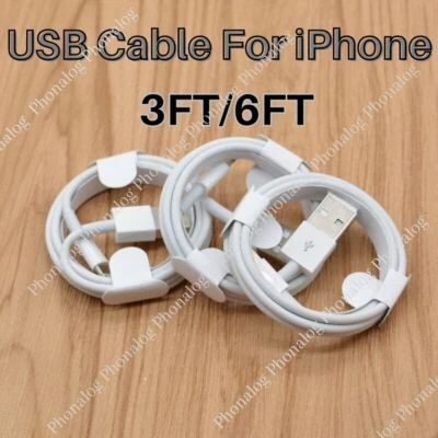 USB Power Adapter Fast Charger Cable Cord For iPhone 14 13 12 11 XS X XR 8 7 6 5 - Image 1 of 4