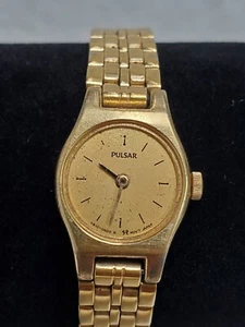 Pulsar V810-0080 Gold Tone Quartz Analog Ladies Watch.  for Parts or Rapair  - Picture 1 of 24