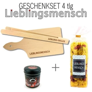 Geschenkset "Lieblingsmensch" 4-teilig / Grillzange "Lieblings-Griller" / Nudeln - Bild 1 von 1