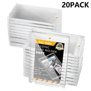 Confezione da 20 porta carte magnetico ultra trasparente one touch per carte sportive collezionabili 35PT - Foto 1 di 13