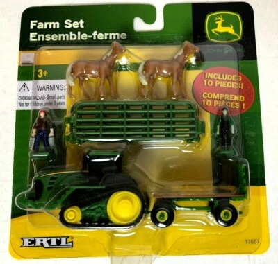 ERTL 1/64 10 Piece Farm Set John Deere 2010 Horse People Tractor NEW - Image 1 of 2