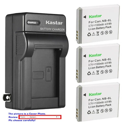 Kastar Battery Wall Charger for Canon NB-6L NB6LH CB2LY Canon PowerShot SX530 HS
