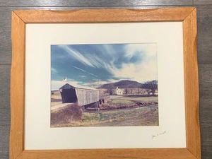 John A Wright Signed Kentucky Barn Landscape Color Photograph Framed Rural - Picture 1 of 4