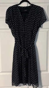 MSK abito donna blu navy con pois bianco taglia 14 - Foto 1 di 8