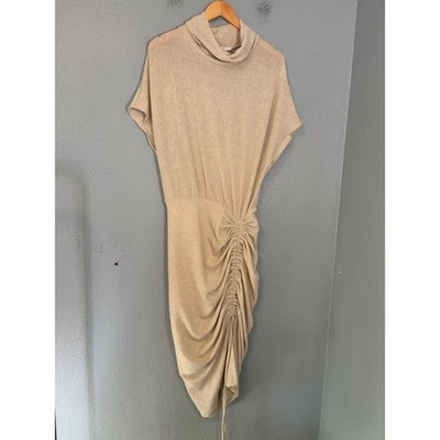 Black Halo Iliana Ruched Sheath Dress Sparkling Champagne Size Large - Image 1 of 4