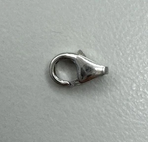 Lucchetto pesce aragosta a forma di pera oro bianco 14 kt chiusura 6,9 mm Made in Italy - Foto 1 di 4