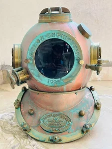 Full 18" Diving Helmet Navy Mark V Deep Sea Divers Antique Divers Helmet Scuba - Picture 1 of 5