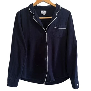 PETITE PLUME | Marineblaues Pyjama-Oberteil mit Flanellpaspel | Größe M - Bild 1 von 5