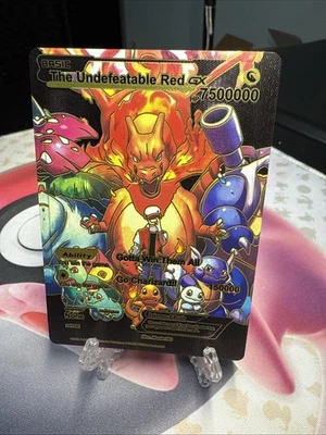 Tarjeta Fan Art The Undefeatable Red Hp7500000 Black Foil💥💥 Gotta Win Them All Foto 1 de 2