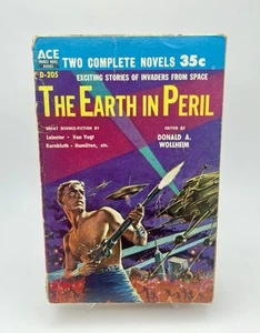 1957 Ace #D-205 - WHO SPEAKS FOR CONQUEST? & THE EARTH IN PERIL - Wollheim - Picture 1 of 2