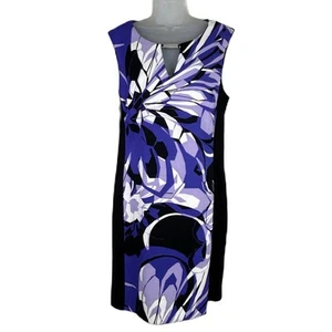 Dress Barn Women Sheath Dress Size 14 Sleeveless Knee Length Purple Office Artsy - Bild 1 von 11