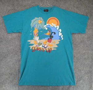 Vintage Looney Tunes Shirt Mens One Size Bugs Bunny Daffy Duck Surf's Up 90s - Picture 1 of 15