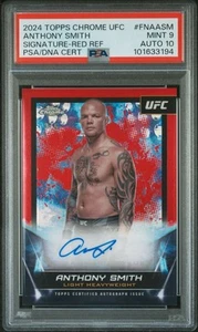 2024 Topps Chrome UFC PSA9 Auto10 #FNA-ASM Anthony Smith Red Refractor 3/5 - Picture 1 of 5