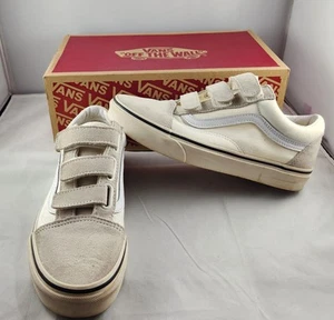 Vans Old Skool V Marshmallow/Turtledove Suede Canvas Shoes Mens 5.5 Womans 7.0 - Picture 1 of 22