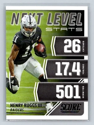 2021 Score Next Level Stats #NL25 Henry Ruggs III Las Vegas Raiders - Image 1 of 2