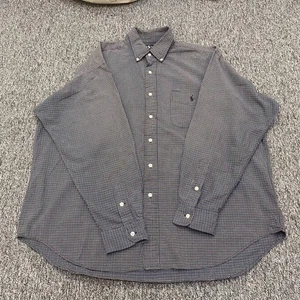 Ralph Lauren Big Shirt Mens L Multi Check Long Sleeve Pony Logo Button Down - Picture 1 of 4