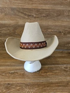 Vintage The Duke Collection Tan Cowboy Hat Sz XL 7 - 7 1/8 Korea  - Picture 1 of 14