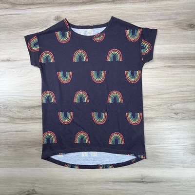Camisa para dormir Gap Kids Rainbow Hearts talla 6 azul marino resistente al fuego poliéster Foto 1 de 4