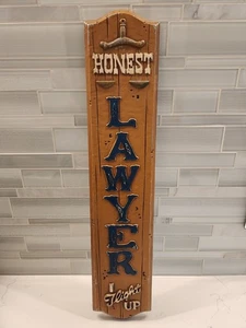 Letrero de metal estilo retro vintage Honest Lawyer 1 Flight Up práctica legal medio oeste - Imagen 1 de 13