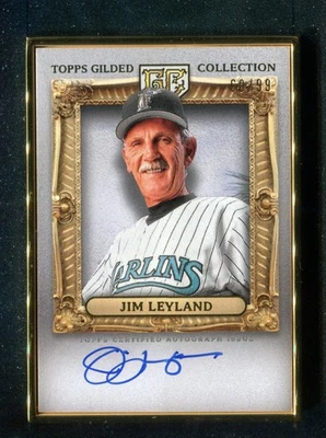2024 Topps Gilded Collection Gold Framed Hall of Famers Autograph Jim Leyland - Image 1 of 2