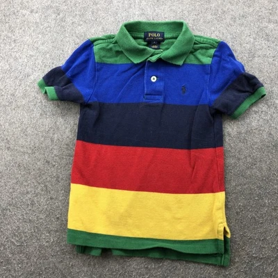 Polo Ralph Lauren Polo Shirt Boys 4 Toddler Multi Color Striped Short Sleeve - Image 1 of 4