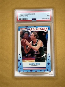 1989 Fleer Sticker Larry Bird #10 Boston Celtics HOF PSA 7 NM - Picture 1 of 2