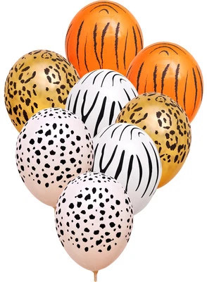 Jungle Safari Latex Helium Quality Latex Balloons x 8 Zoo Animal Decoration - image 1 of 2