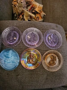 Lot Of 6Mosser All The World Loves A Clown Small Glass Plates - Picture 1 of 5