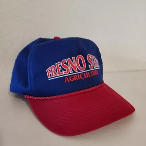 Fresno State Agriculture K Products Vintage Hat Made In USA Blue Red Strapback - Picture 1 of 9