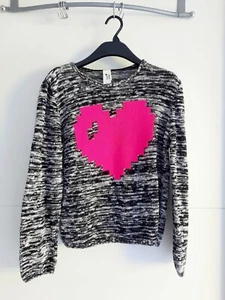 Mädchen C&A Langarm Shirt, Gr. 170/176, Strick, Schwarz Weiß Meliert - Bild 1 von 5
