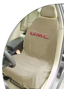 ONE 1994-2017 GMC General Motors cubierta de asiento bronceado asiento blindaje toalla con logotipo rojo - Imagen 1 de 2