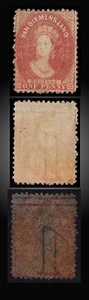 1864 TASMANIA MINT LH QUEEN VICTORIA 1P ORANGE RED WMK DOUBLE LINED NUMERAL 1 - Picture 1 of 1