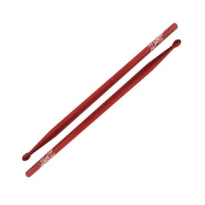 ZILDJIAN 5AWR HICKORY 5A WOOD RED FULL SIZE OVAL TIP SHAPE DRUMSTICKS - 1 PAIR - Picture 1 of 1