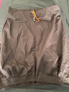 Vintage 90's Y2K Cop copine brown mini skirt stripy zip asymmetric - Picture 1 of 11