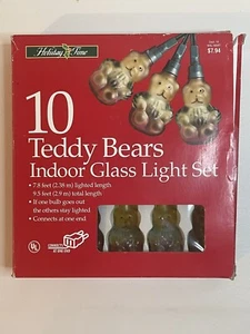 Holiday Time 10 Glass Teddy Bear String Christmas Lights in Box 9.5' Long  - Picture 1 of 5