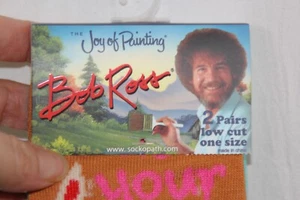 Bob Ross Socks 2 Pack Unisex Men’s Size 8-12 Joy Of Painting Brown NEW - Picture 1 of 6