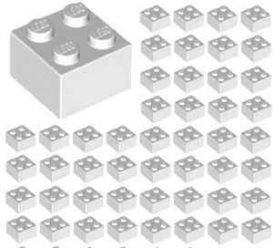 ☀️50x NUEVO LEGO 2x2 Ladrillos Gris Azulado Claro # 3003 Piezas a Granel Edificio de la Ciudad - Imagen 1 de 2