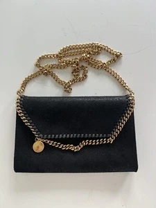 STELLA MCCARTNEY Falabella Mini  Crossbody Black & Gold Chain - Picture 1 of 4