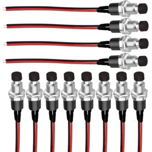 12Pcs Mini Push Button Pre-Wired Momentary N/O OFF-ON Switch Plug 12V 5AMP SPST - Picture 1 of 12