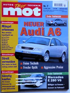 MOT 7-97+BMW 3200 S & 735i+AUDI A6+MASTRETTA MXE 1.8+MERCEDES E+SHARAN VR6+HONDA - Bild 1 von 1