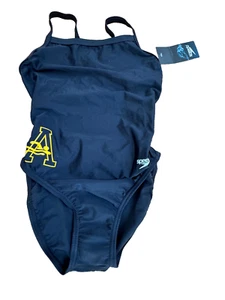 Spido Power Flex Eco Junior Girl Swimsuit NWT S 30 (US 4) Black Back Racer - Picture 1 of 5