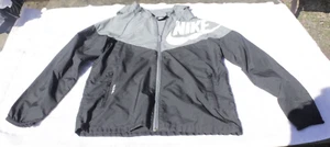 Vintage Nike Windbreaker Jacket Kids Small Swoosh Black Gray Youth - Picture 1 of 14