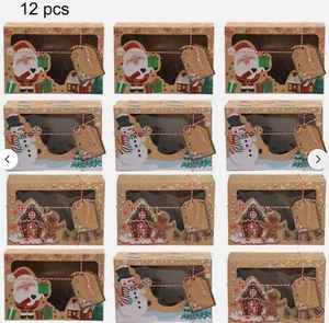 Christmas Candy Cookie Cupcake Bakery Gift Cake Boxes . Pack of 12 pieces.2 - Picture 1 of 13