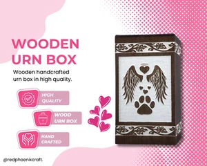 Decorative Wooden Pet Urns for Ashes - Rosewood Cremation Urns for Dogs-Pet Urns - Picture 1 of 8