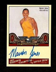 2011 Goodwin Champions Authentic Autograph Marion Jones Track and Field Sprinter