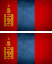 2x Sticker Flag Vintage Distressed Mn Mongolia